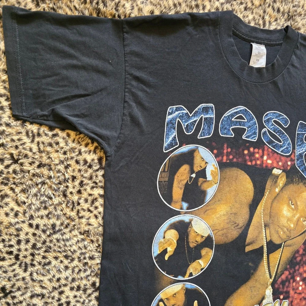 Vintage 1990s Mase x Puff Daddy Harlem World Feel So Good Faded Black Rap Tee